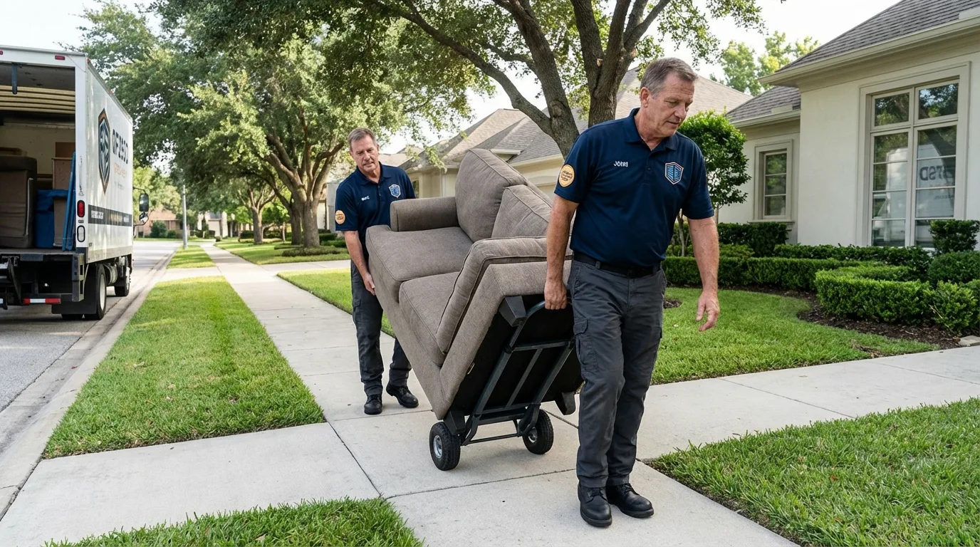 Local residential moving crew loading furniture in Wilson, WY